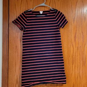 J Crew Dress Striped T Shirt Zippers Small D2